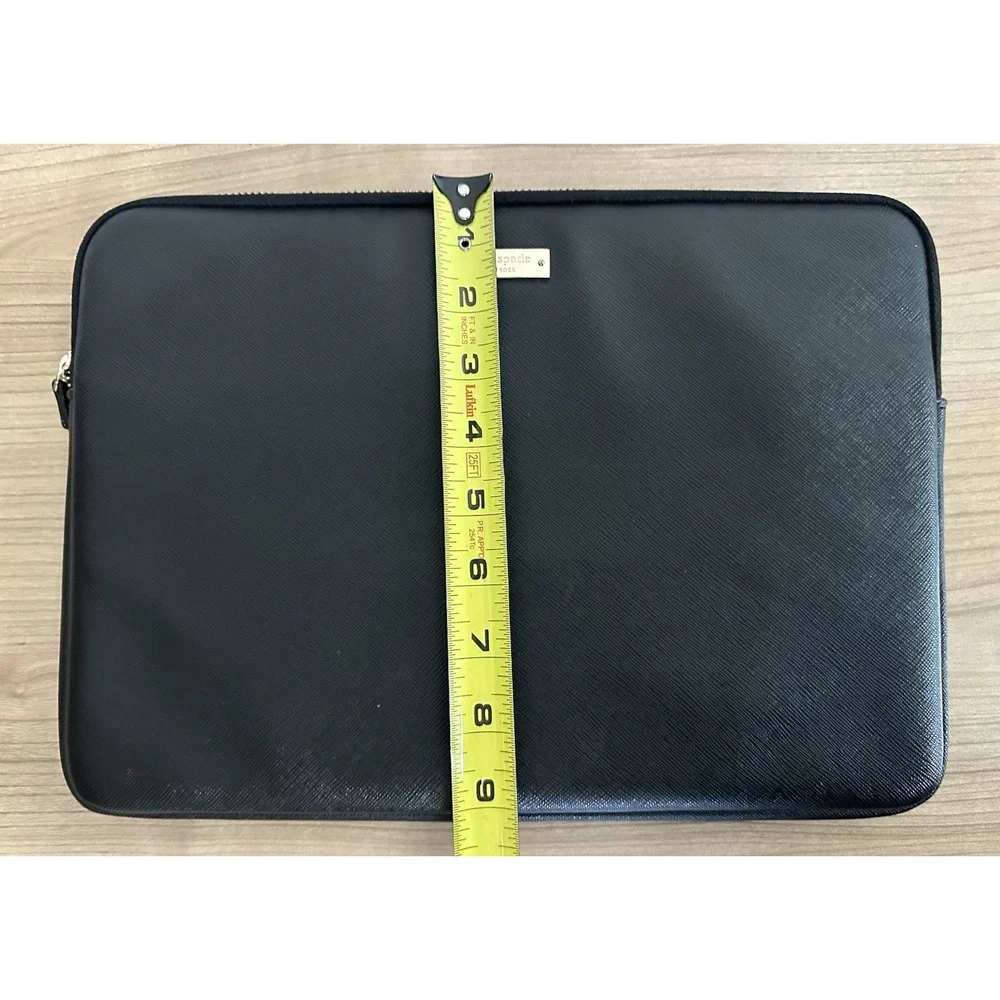 Kate Spade Laptop Sleeve 12 Inch Black Saffiano Leather Pink Lining Case